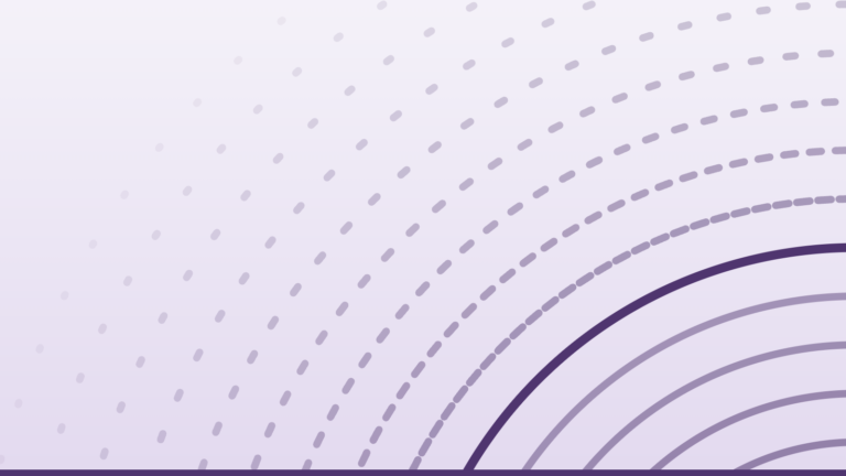 Abstract illustration of running track lanes in plum on lavender: one solid lane with the lanes beyond it progressively breaking into dashes, suggesting energy availability running out.